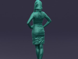 yellow headscarf woman 0427 3d print ready 3D 打印模型