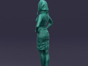 yellow headscarf woman 0427 3d print ready 3D 打印模型