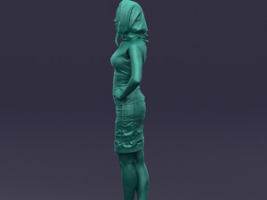 yellow headscarf woman 0427 3d print ready 3D 打印模型