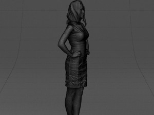 yellow headscarf woman 0427 3d print ready 3D 打印模型