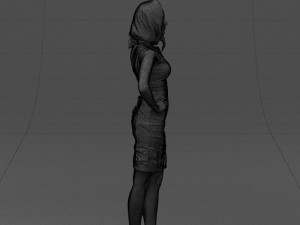 yellow headscarf woman 0427 3d print ready 3D 打印模型