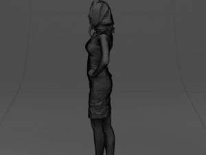 yellow headscarf woman 0427 3d print ready 3D Print Model