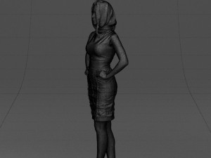 yellow headscarf woman 0427 3d print ready 3D 打印模型