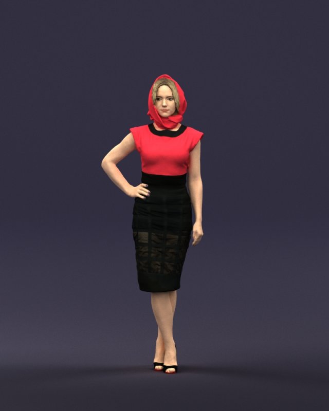third woman 0428 3D Модель .c4d .max .obj .3ds .fbx .stl .blend 