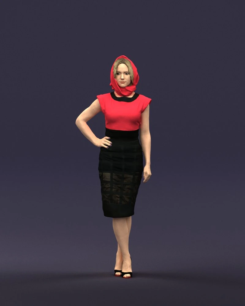 third woman 0428 3D Model .c4d .max .obj .3ds .fbx .stl .blend 