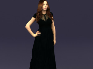 blacklongdresswoman0431 Modelo 3D