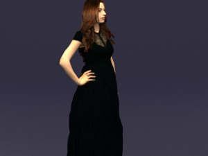blacklongdresswoman0431 Modelo 3D