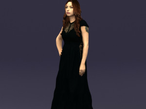 blacklongdresswoman0431 Modelo 3D