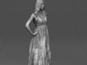 black long dress woman 0431 3d print ready 3D printmodel