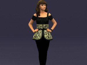 crossed legs woman 0433 3D Model