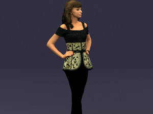 crossed legs woman 0433 3D Model