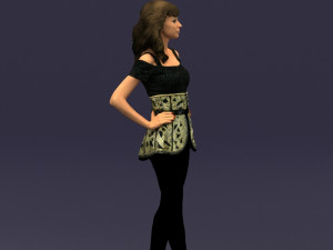 crossed legs woman 0433 3D Model