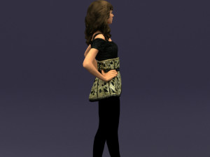 crossed legs woman 0433 3D Model