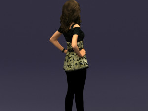 crossed legs woman 0433 3D Model