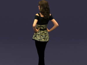 crossed legs woman 0433 3D Model