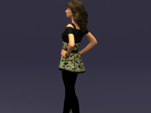 crossed legs woman 0433 3D Model