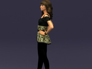 crossed legs woman 0433 3D Model