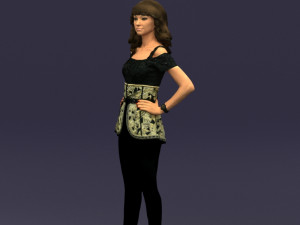 crossed legs woman 0433 3D Model