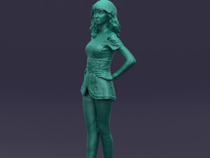 crossed legs woman 0433 3D Model