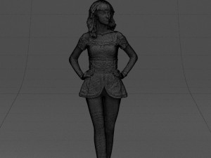 crossed legs woman 0433 3D Model