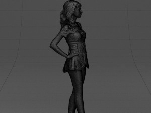 crossed legs woman 0433 3D Model