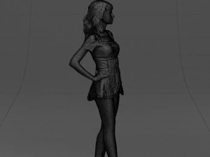 crossed legs woman 0433 3D Model