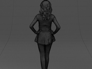 crossed legs woman 0433 3D Model