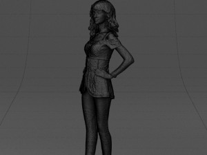 crossed legs woman 0433 3D Model