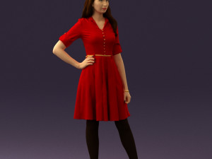 woman in red dress 0408 Modelo 3D