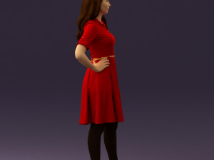 woman in red dress 0408 3D Model
