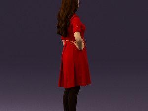 woman in red dress 0408 3D Model