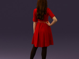 woman in red dress 0408 3D Model