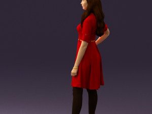 woman in red dress 0408 3D Model