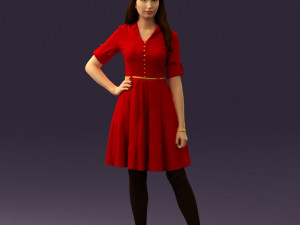 woman in red dress 0408 3D Model