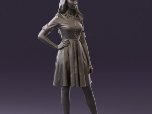 woman in red dress 0408 3D Model