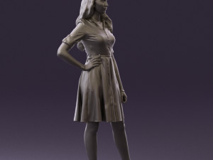 woman in red dress 0408 3D Model