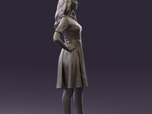 woman in red dress 0408 3D Model