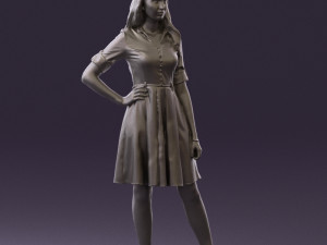 woman in red dress 0408 3D Model
