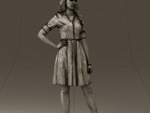 woman in red dress 0408 3D Model