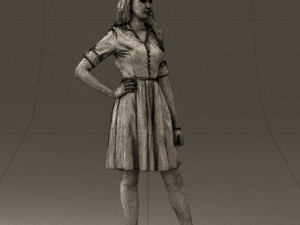 woman in red dress 0408 3D Model