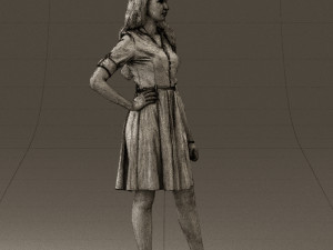 woman in red dress 0408 3D Model