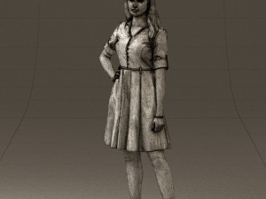 woman in red dress 0408 3D Model