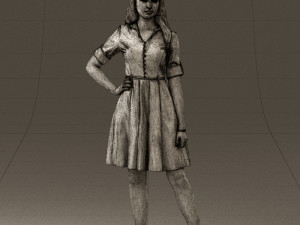 woman in red dress 0408 3D Model