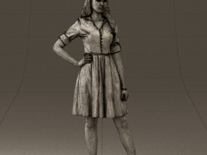 woman in red dress 0408 3D Model