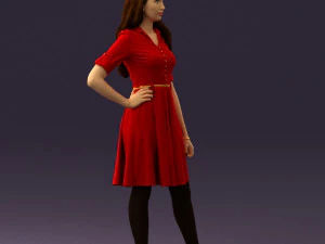 woman in red dress 0408 3d print ready 3D Print Model