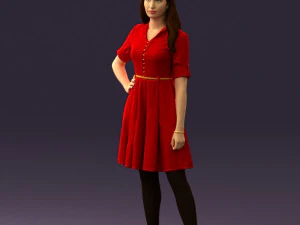 woman in red dress 0408 3d print ready 3D Print Model