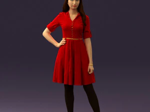 woman in red dress 0408 3d print ready 3D Print Model