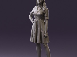 woman in red dress 0408 3d print ready 3D 프린트 모델