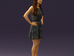 woman in dots dress 0407 Modèle 3D