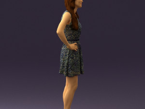 woman in dots dress 0407 Modèle 3D